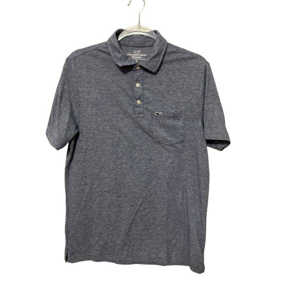 Vineyard Vines Edgartown Men's Polo Shirt Whale Logo Blue White Size Small - Picture 1 of 5